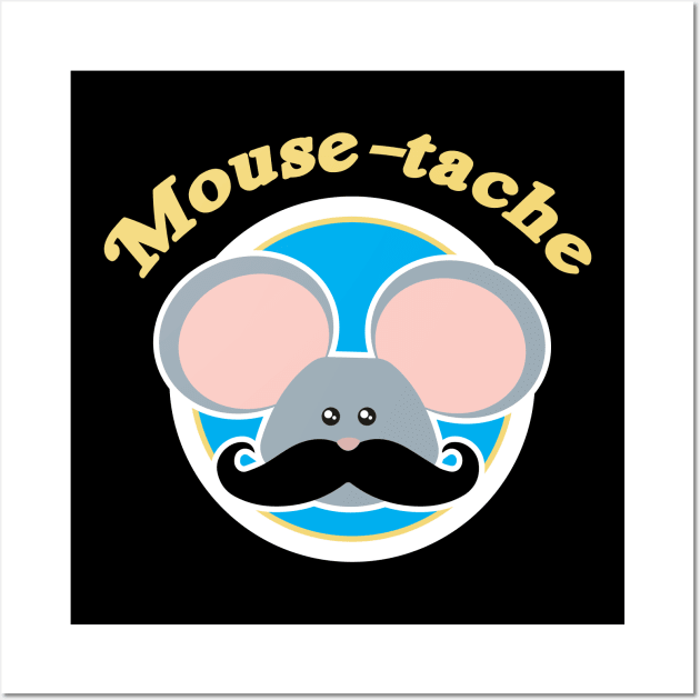Mousetache  Gift for Rat Lovers Funny Mouse Rat Wall Art by Riffize